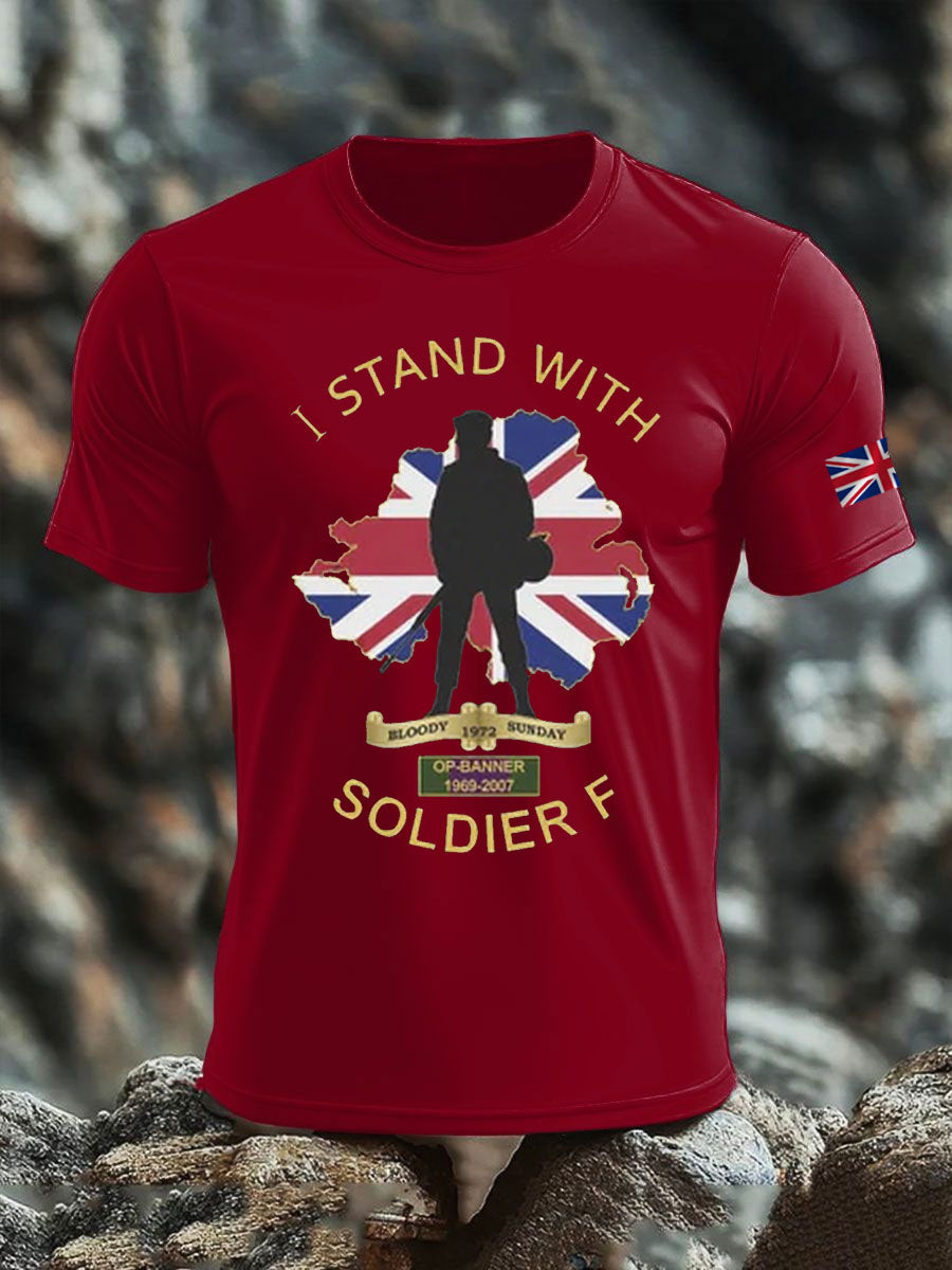 Men's British Veteran imitation cotton short-sleeved T-shirt