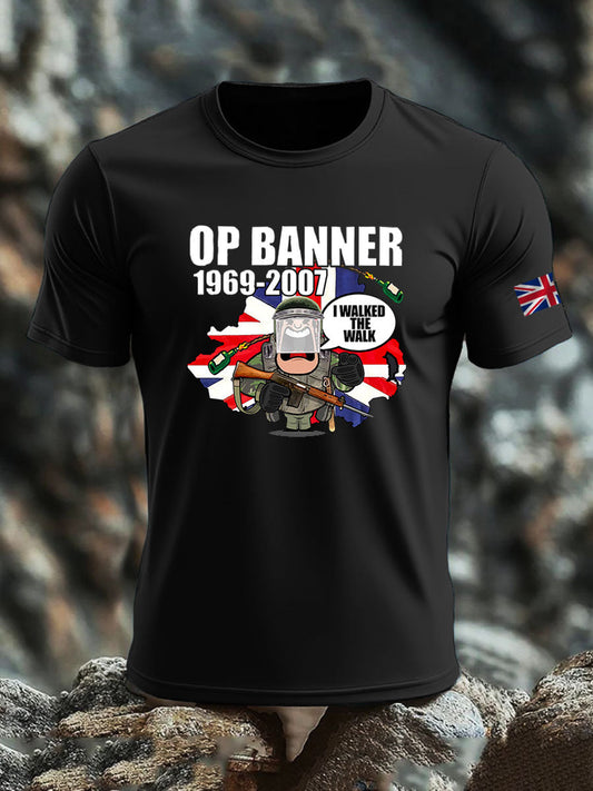 Men's British Veteran imitation cotton short-sleeved T-shirt