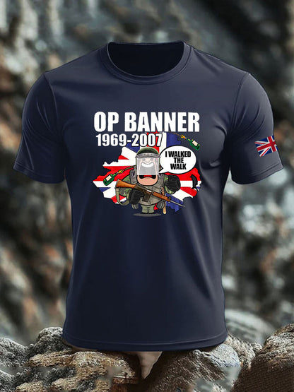 Men's British Veteran imitation cotton short-sleeved T-shirt