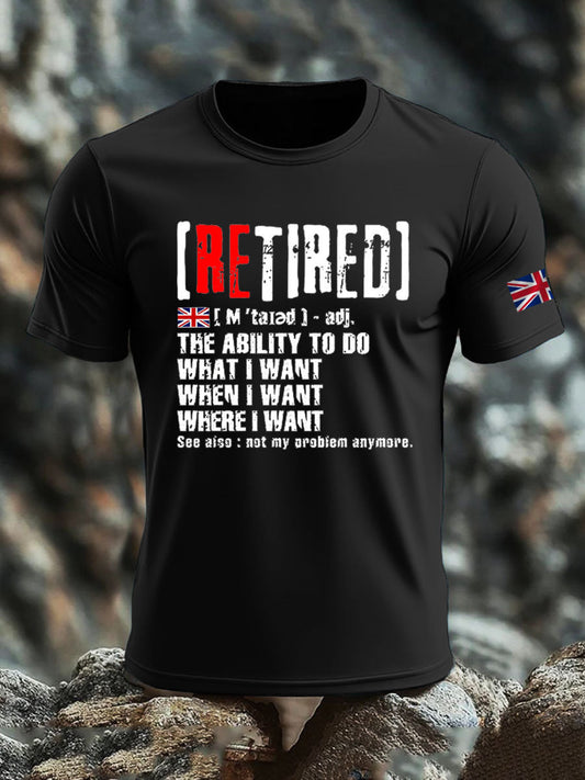 Men's British Veteran imitation cotton short-sleeved T-shirt