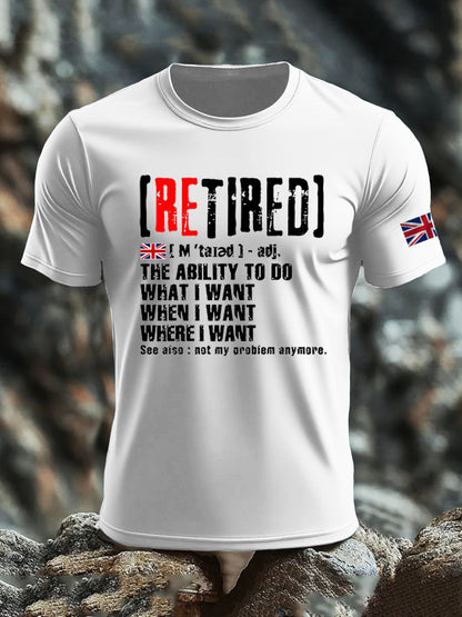 Men's British Veteran imitation cotton short-sleeved T-shirt