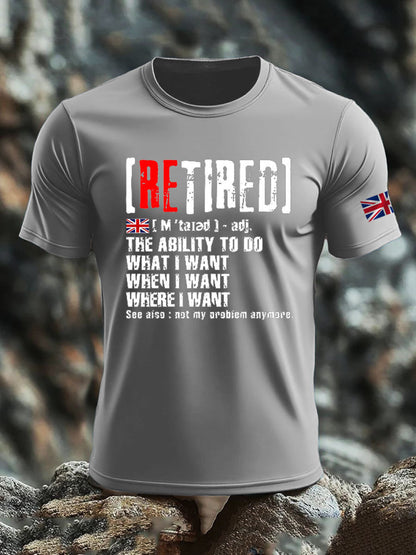 Men's British Veteran imitation cotton short-sleeved T-shirt