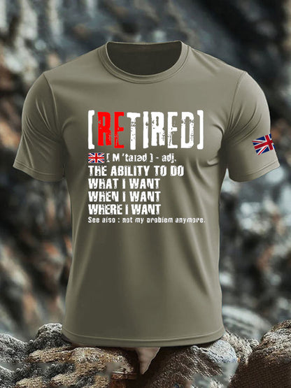 Men's British Veteran imitation cotton short-sleeved T-shirt