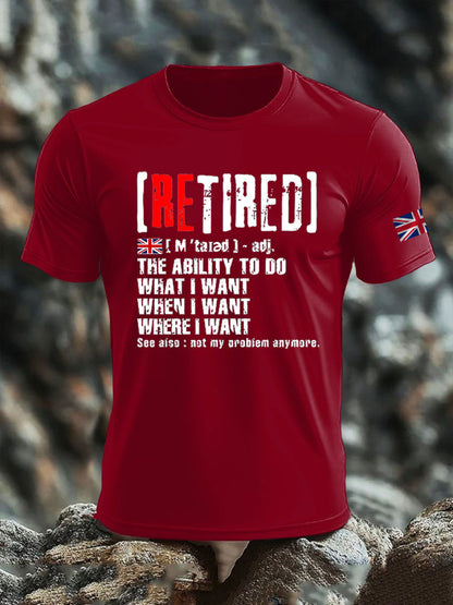 Men's British Veteran imitation cotton short-sleeved T-shirt