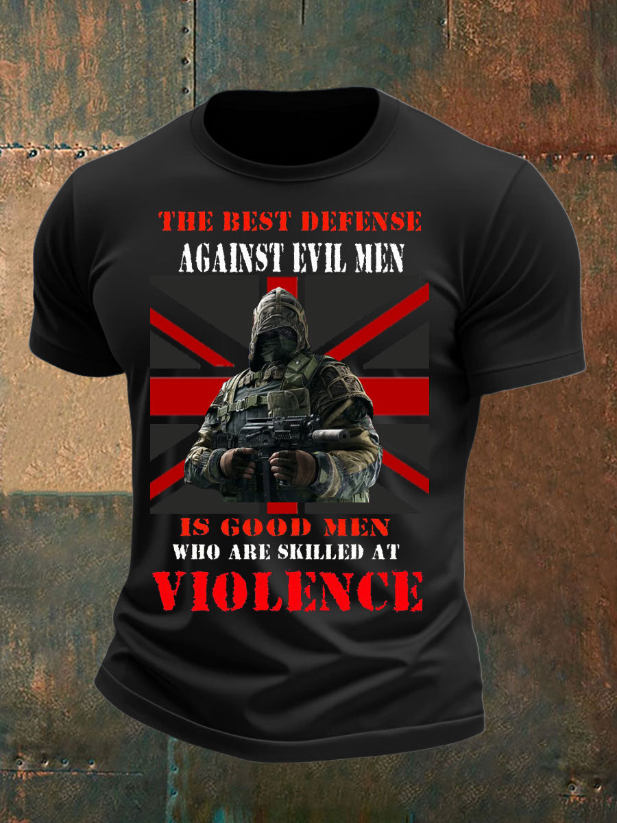 Men's British Veteran imitation cotton short-sleeved T-shirt