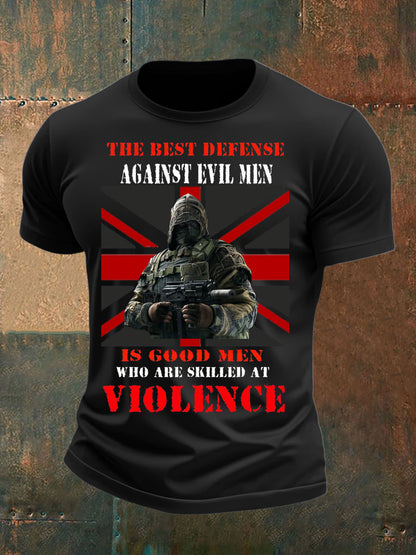 Men's British Veteran imitation cotton short-sleeved T-shirt