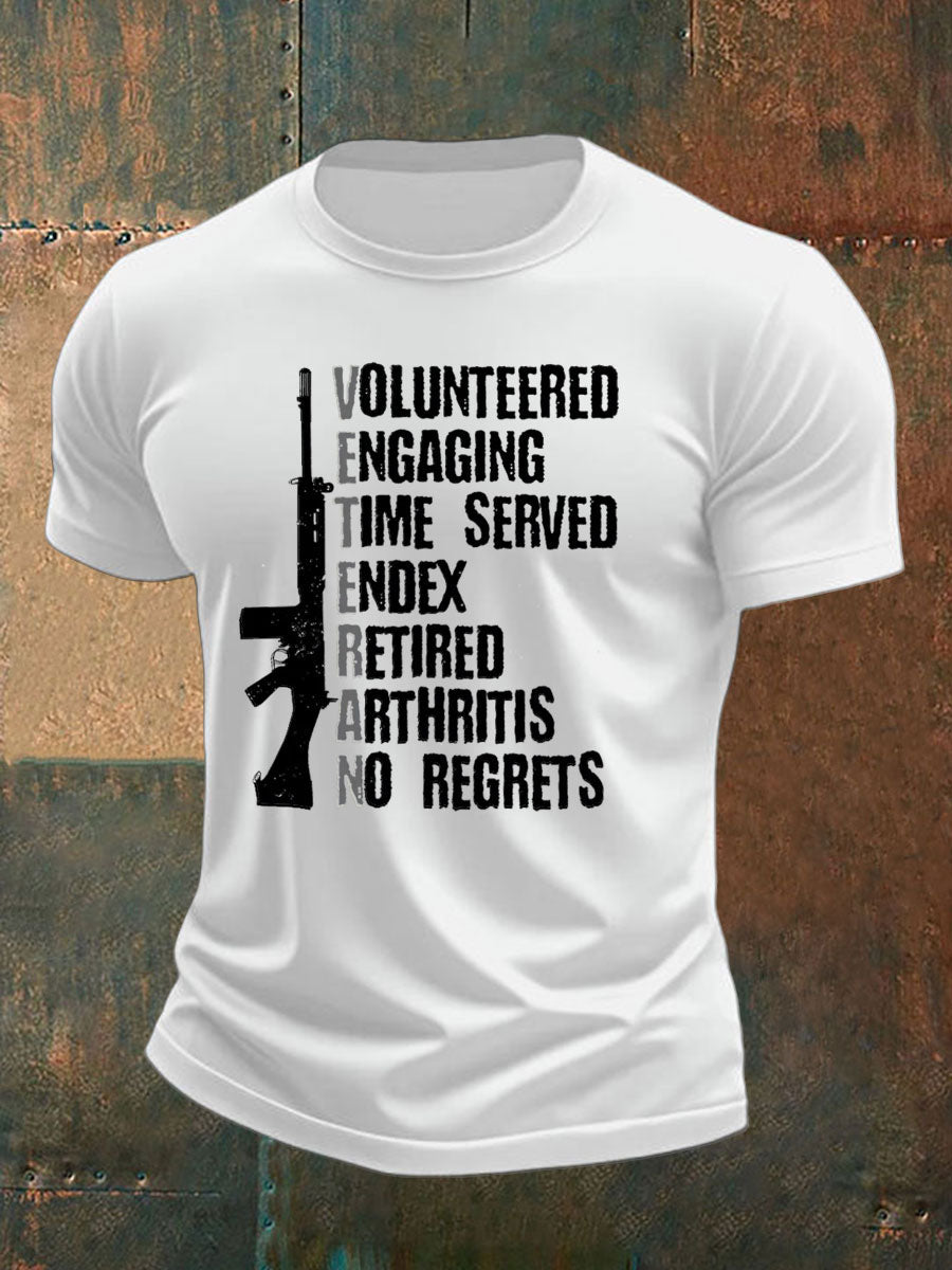 Men's British Veteran imitation cotton short-sleeved T-shirt