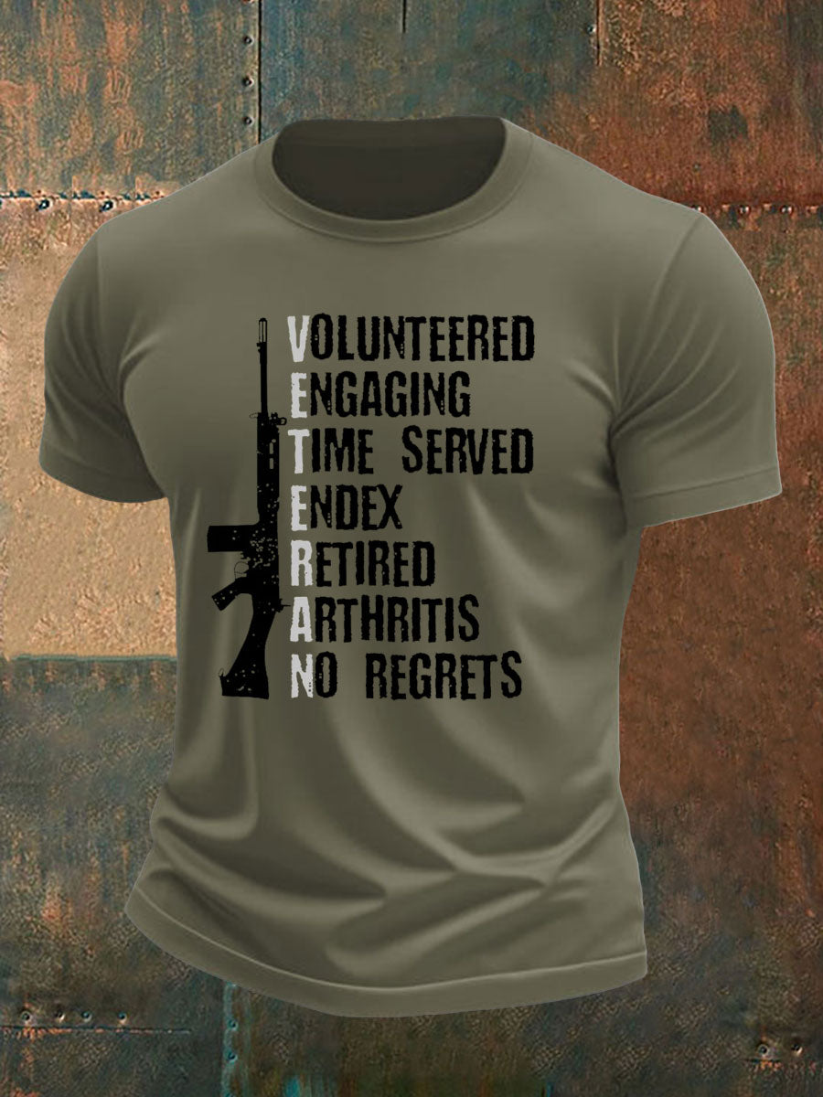 Men's British Veteran imitation cotton short-sleeved T-shirt