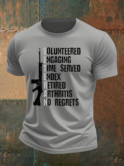 Men's British Veteran imitation cotton short-sleeved T-shirt