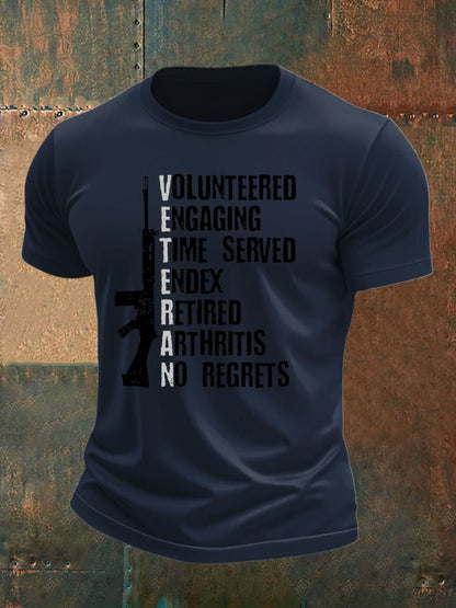 Men's British Veteran imitation cotton short-sleeved T-shirt