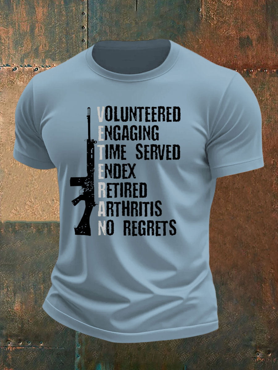 Men's British Veteran imitation cotton short-sleeved T-shirt