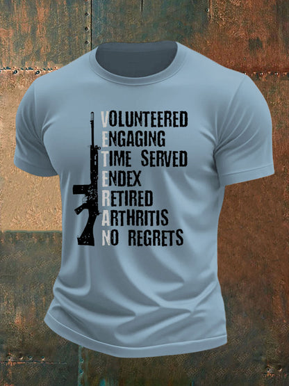 Men's British Veteran imitation cotton short-sleeved T-shirt