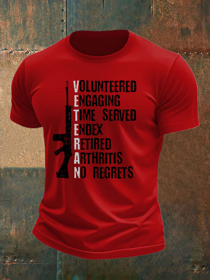 Men's British Veteran imitation cotton short-sleeved T-shirt