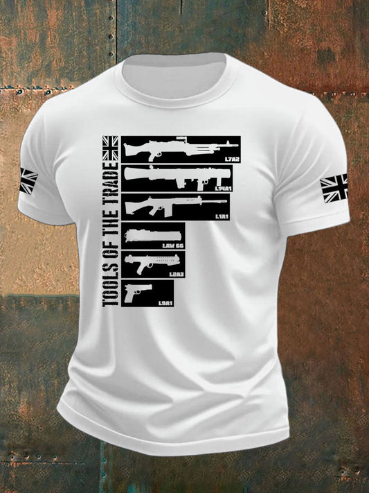 Men's British Veteran imitation cotton short-sleeved T-shirt