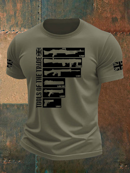 Men's British Veteran imitation cotton short-sleeved T-shirt