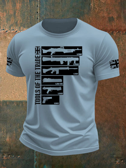Men's British Veteran imitation cotton short-sleeved T-shirt