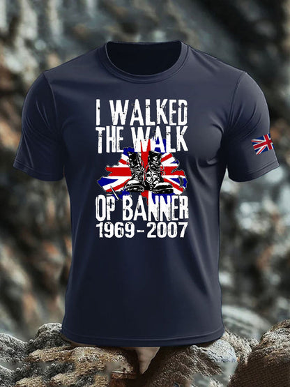 Men's British Veteran imitation cotton short-sleeved T-shirt