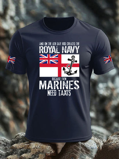 Men's United Kingdom Print imitation cotton short-sleeved T-shirt