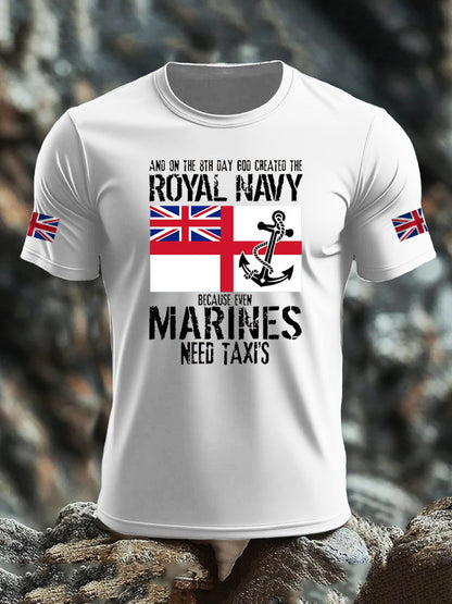 Men's United Kingdom Print imitation cotton short-sleeved T-shirt