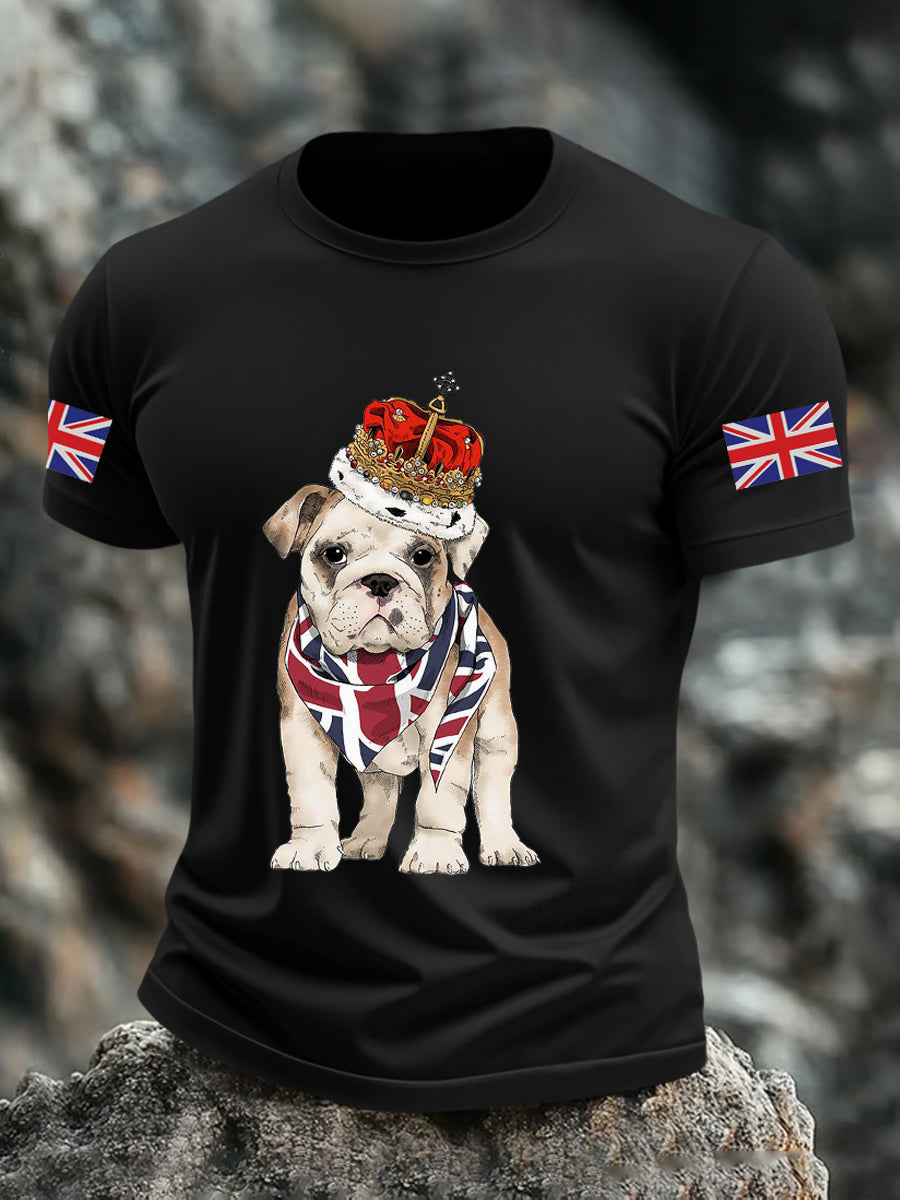 Men's Vintage England Flag Casual Printed T-shirt