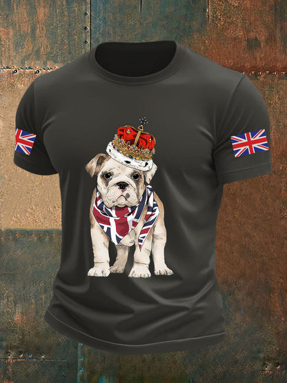Men's Vintage England Flag Casual Printed T-shirt