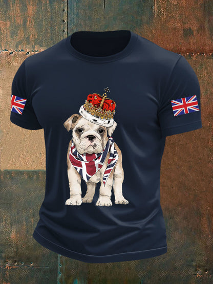 Men's Vintage England Flag Casual Printed T-shirt