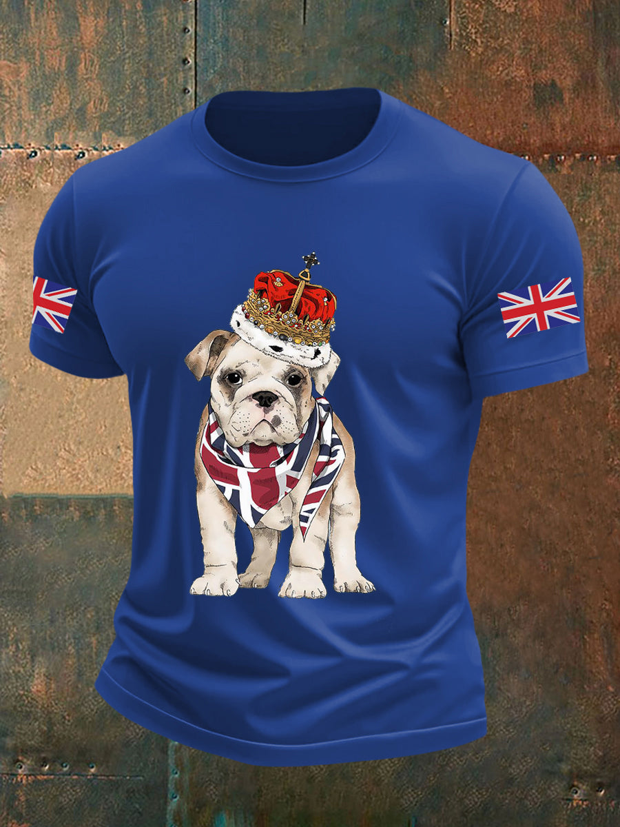 Men's Vintage England Flag Casual Printed T-shirt