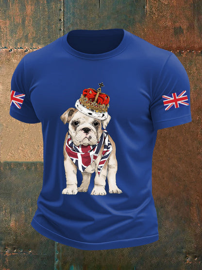 Men's Vintage England Flag Casual Printed T-shirt