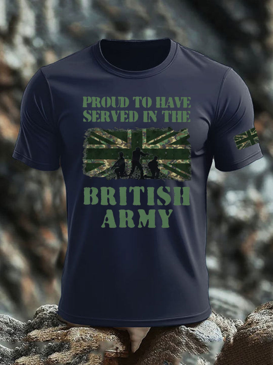 Men's British Veteran imitation cotton short-sleeved T-shirt