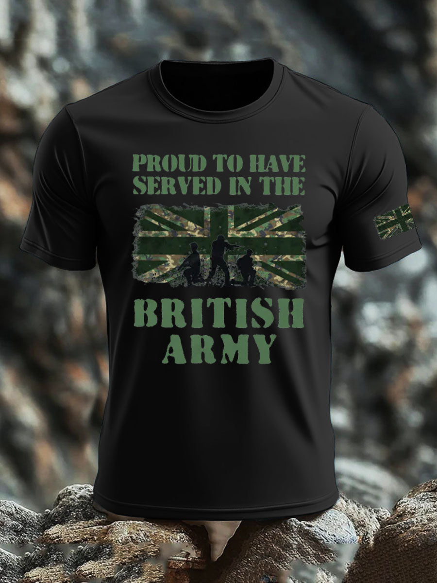 Men's British Veteran imitation cotton short-sleeved T-shirt