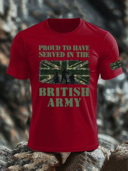 Men's British Veteran imitation cotton short-sleeved T-shirt