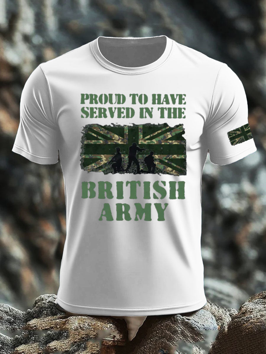 Men's British Veteran imitation cotton short-sleeved T-shirt