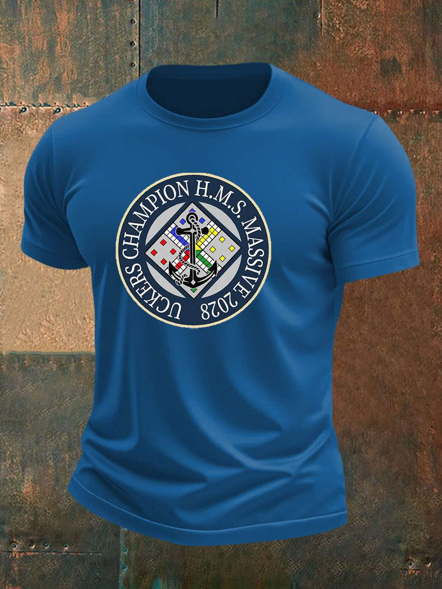 Men's british veteran imitation cotton short-sleeved T-shirt