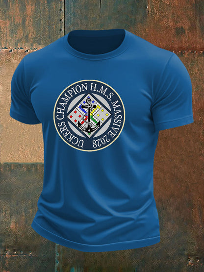 Men's british veteran imitation cotton short-sleeved T-shirt