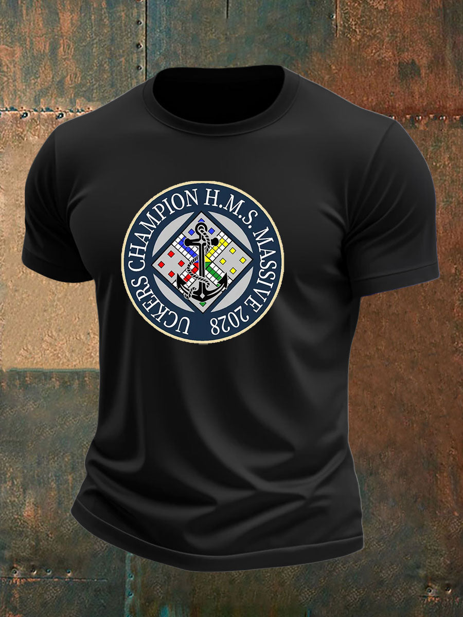 Men's british veteran imitation cotton short-sleeved T-shirt