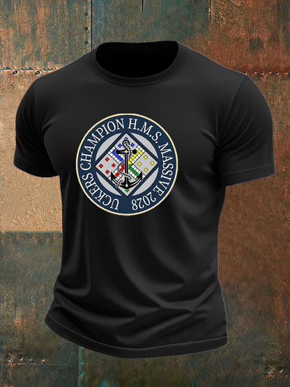 Men's british veteran imitation cotton short-sleeved T-shirt