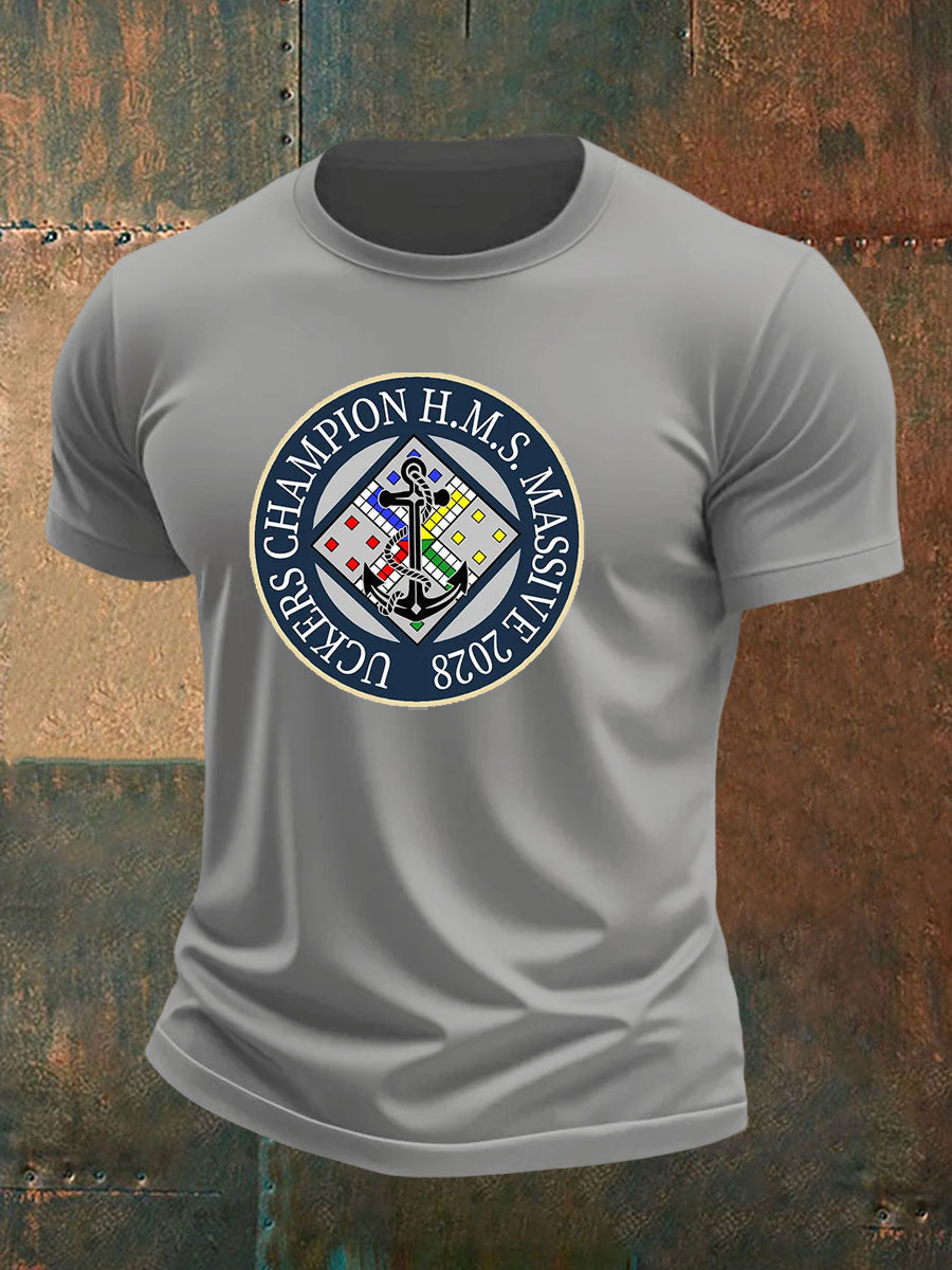 Men's british veteran imitation cotton short-sleeved T-shirt