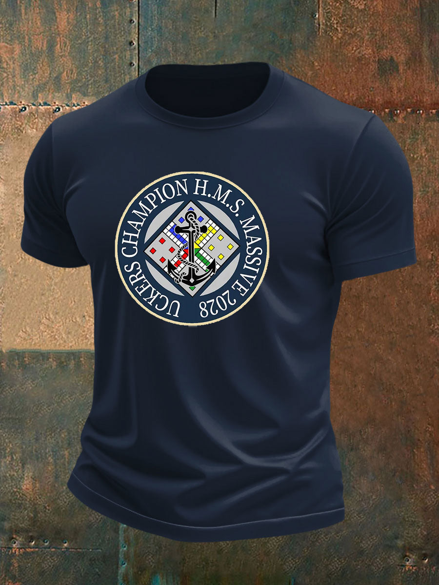 Men's british veteran imitation cotton short-sleeved T-shirt