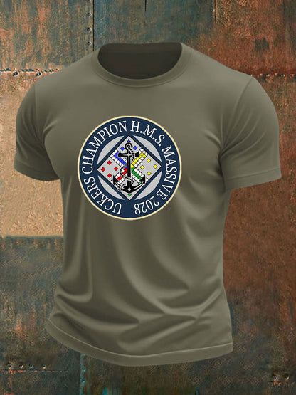 Men's british veteran imitation cotton short-sleeved T-shirt