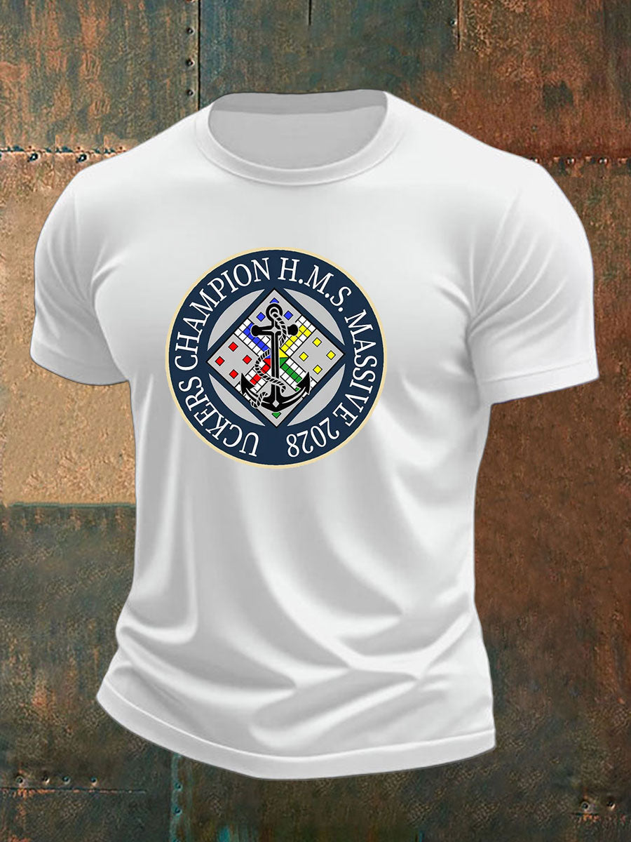 Men's british veteran imitation cotton short-sleeved T-shirt