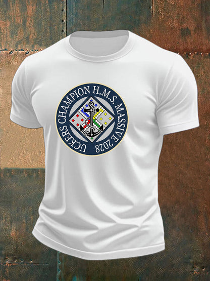 Men's british veteran imitation cotton short-sleeved T-shirt