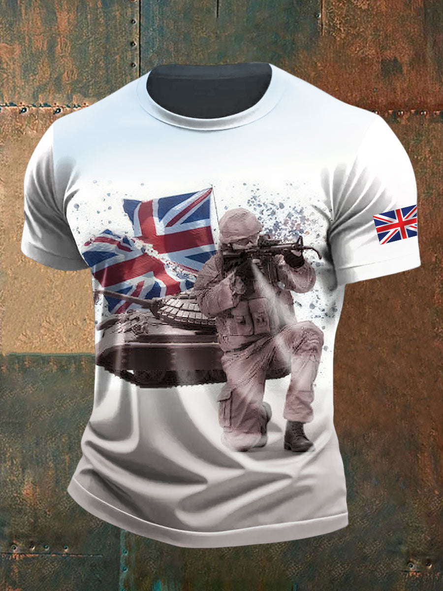Men's british veteran short sleeves t-shirt