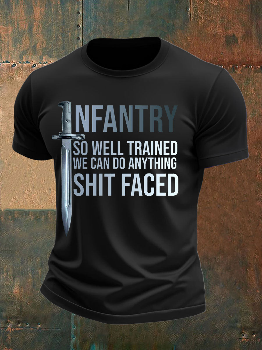 Men's Infantry trained imitation cotton short-sleeved T-shirt