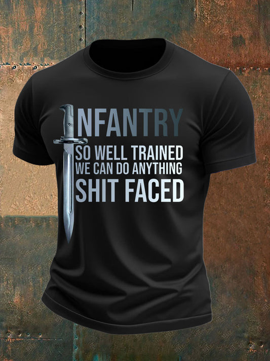 Men's Infantry trained imitation cotton short-sleeved T-shirt