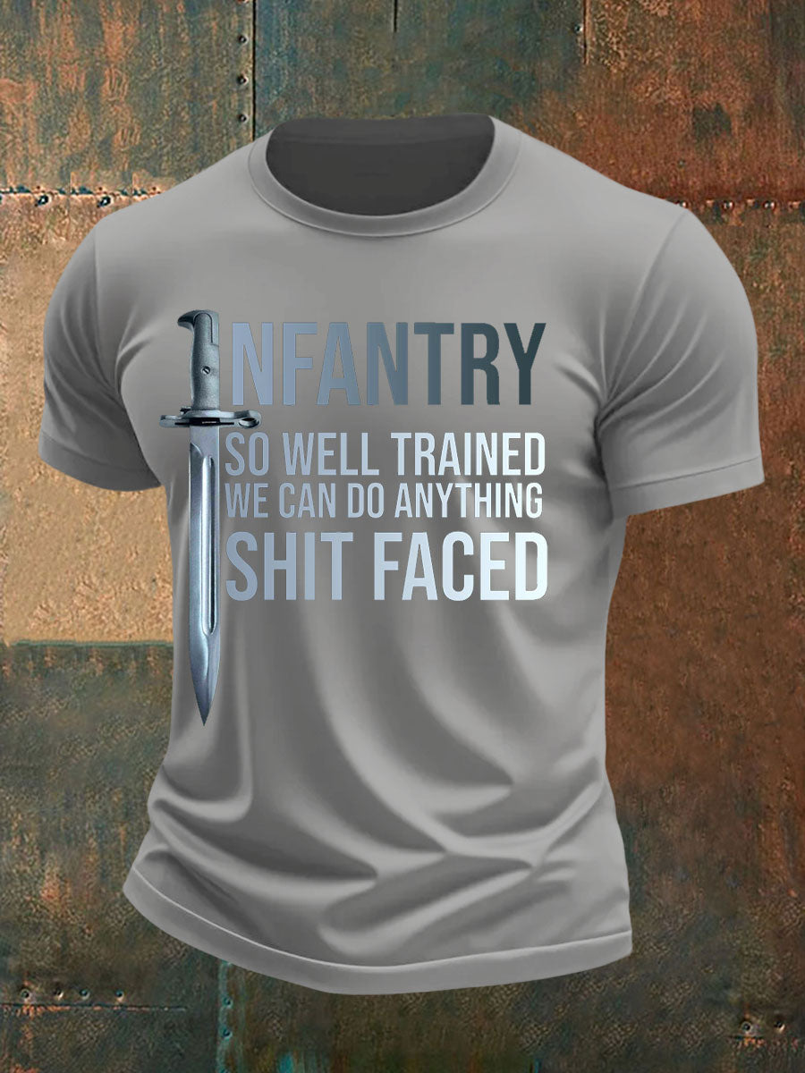 Men's Infantry trained imitation cotton short-sleeved T-shirt