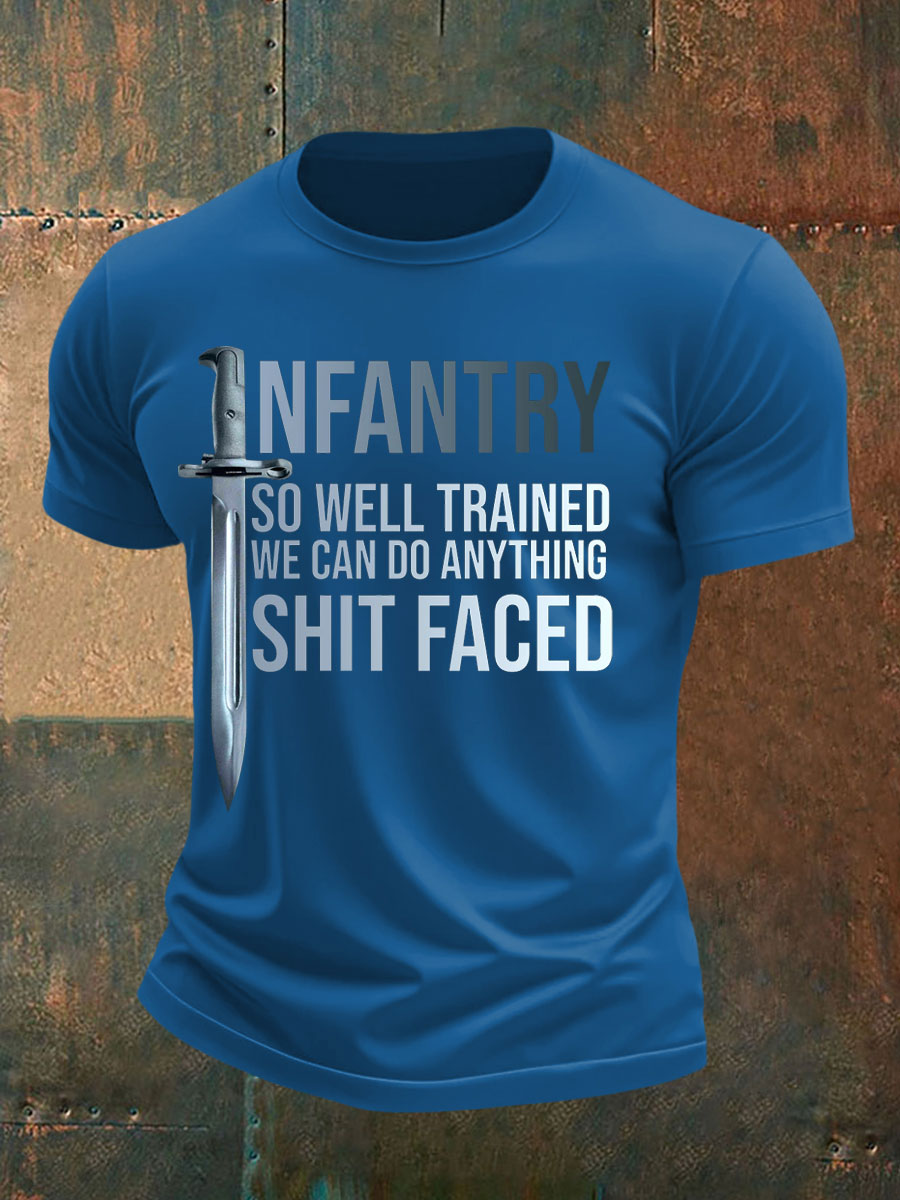 Men's Infantry trained imitation cotton short-sleeved T-shirt