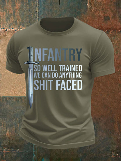 Men's Infantry trained imitation cotton short-sleeved T-shirt