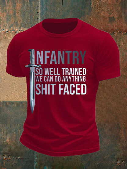 Men's Infantry trained imitation cotton short-sleeved T-shirt