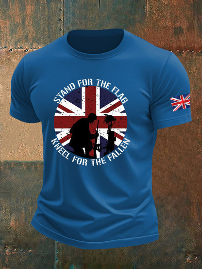 Men's british veteran imitation cotton short-sleeved T-shirt