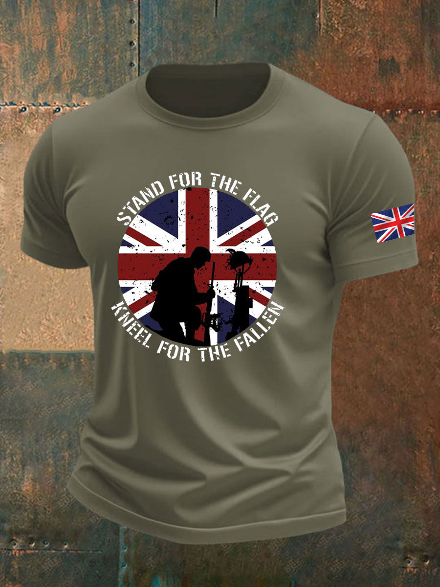 Men's british veteran imitation cotton short-sleeved T-shirt
